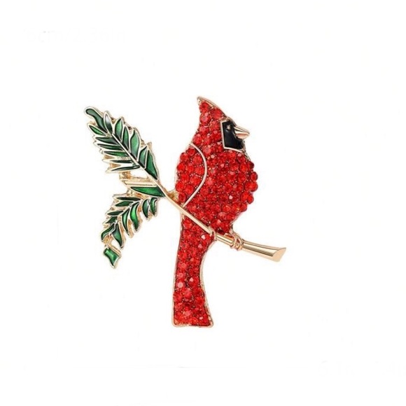 Red Cardinal Bird Pin - Picture 2 of 4